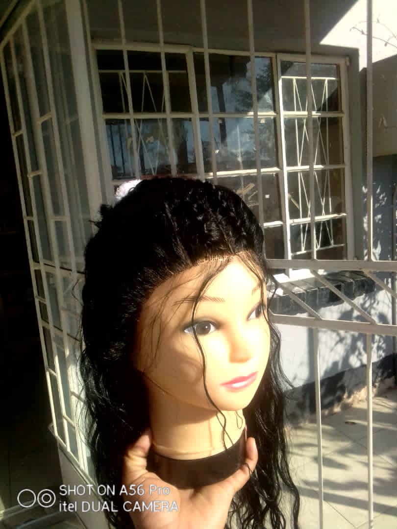 Long wig with 3 part closure