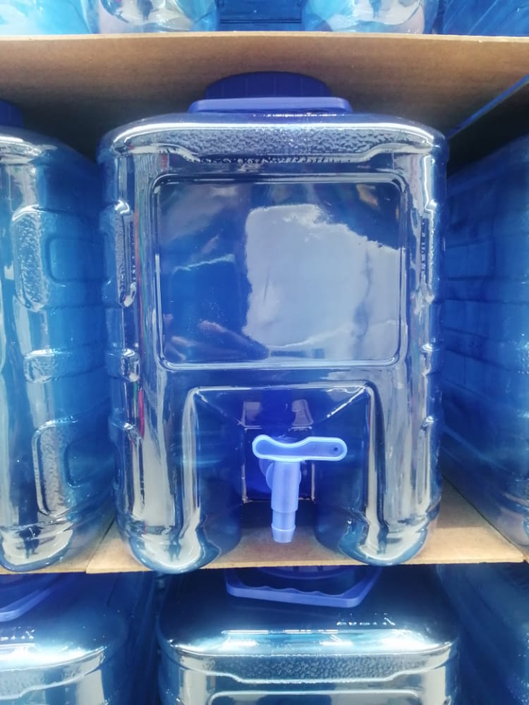 20 litre clear water containers with tap