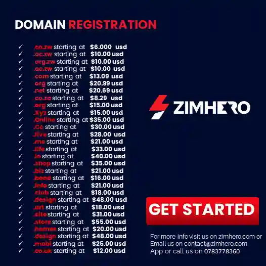 Domain Registration in Zimbabwe Pricing