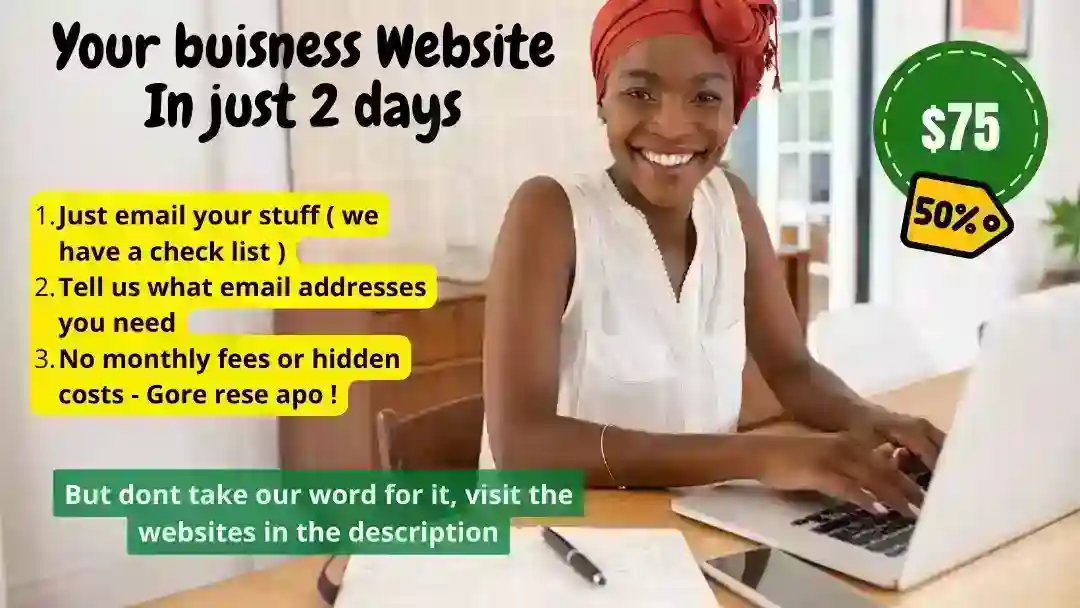 Full website, hosting and domain name for only $75 in just two days