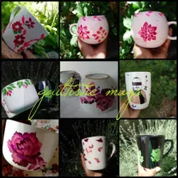 Handpainted mug with designed frame