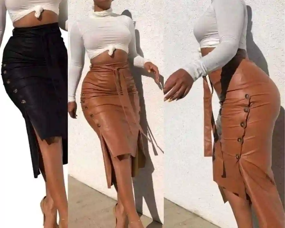 ladies leather Skirts 