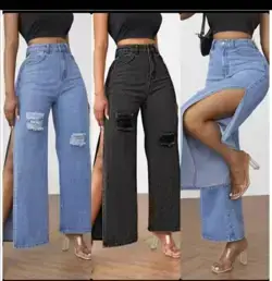 ladies slit jeans