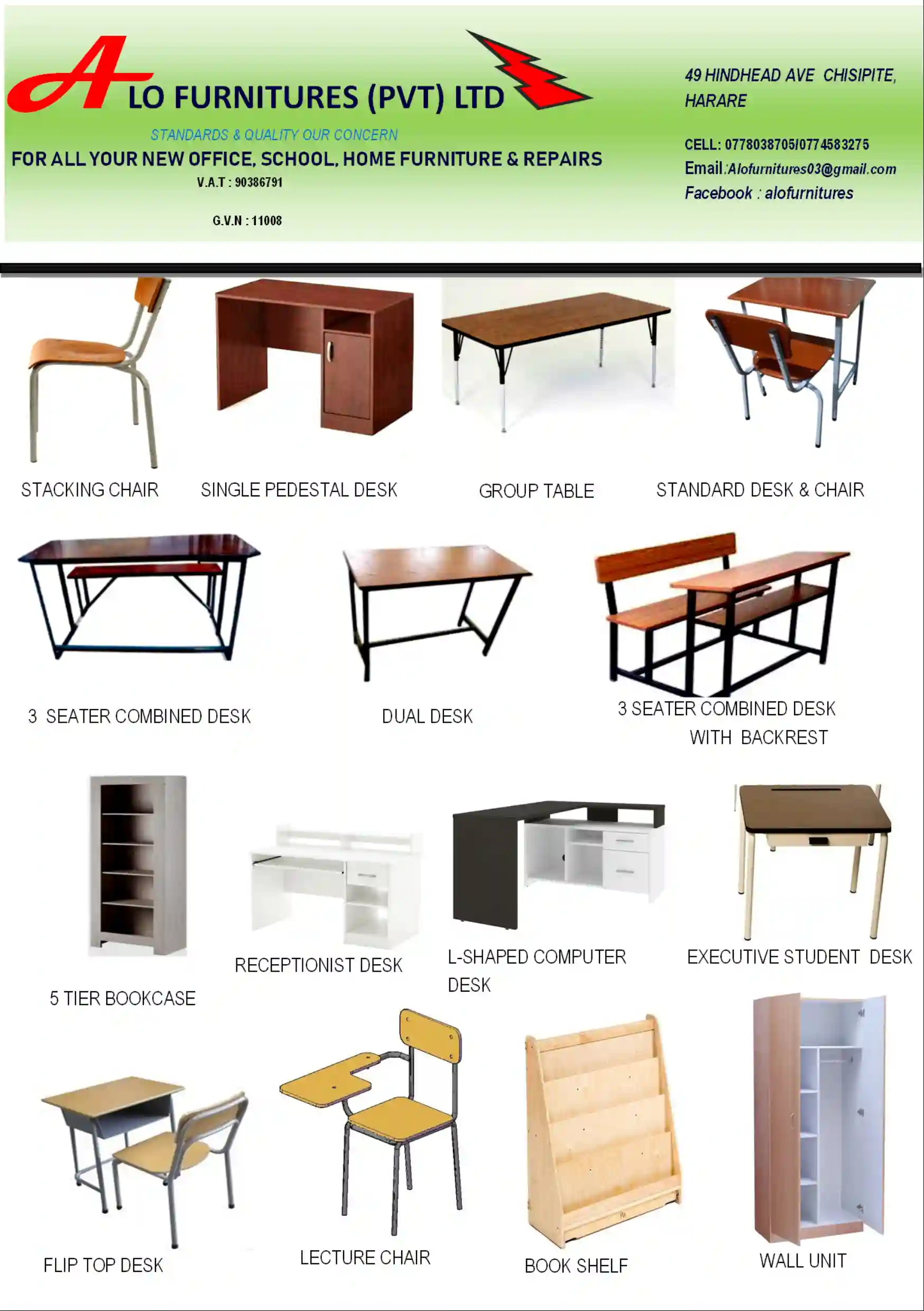 School furniture - Zimbabwe