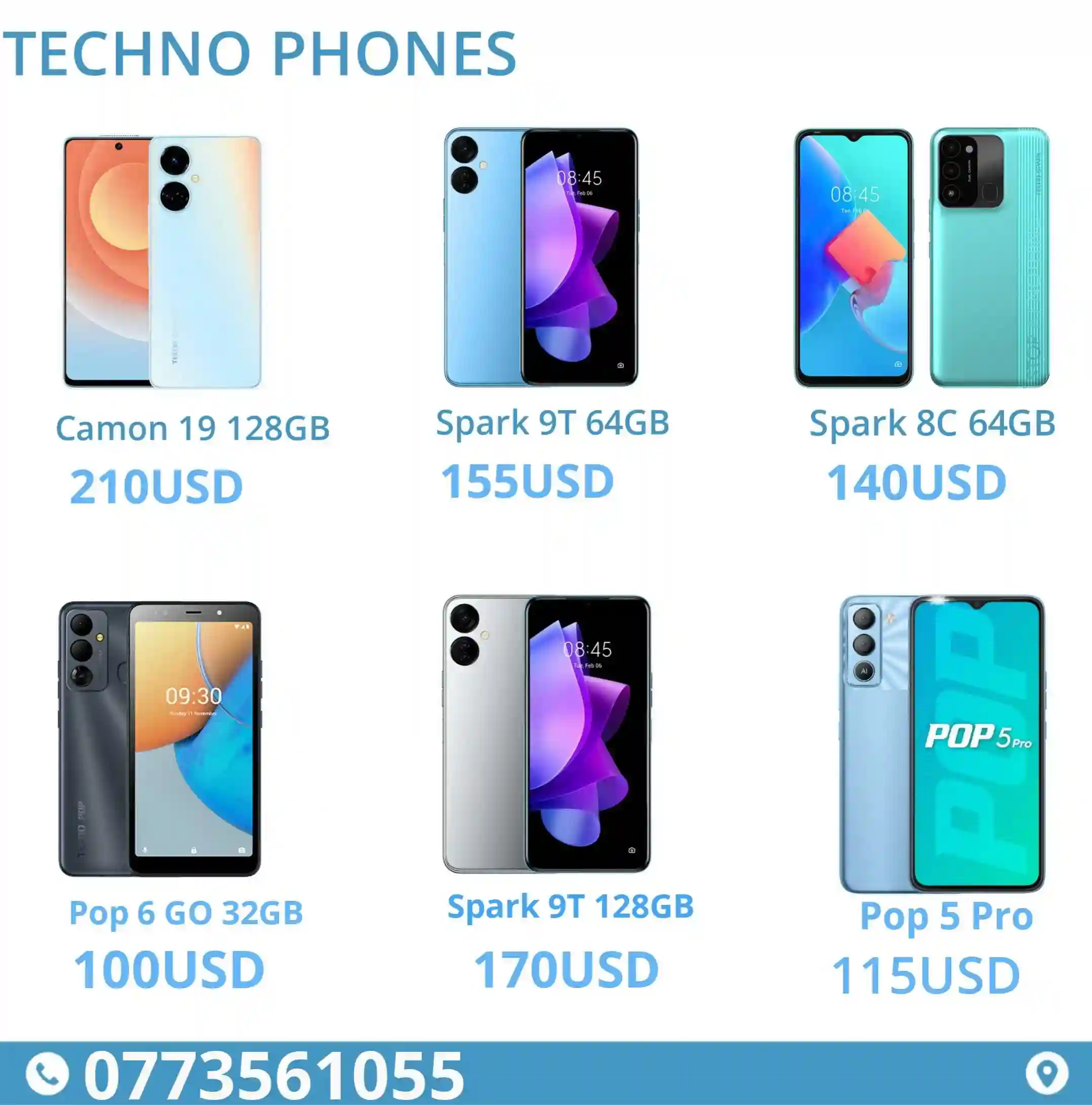 Techno Phones  For Sale
