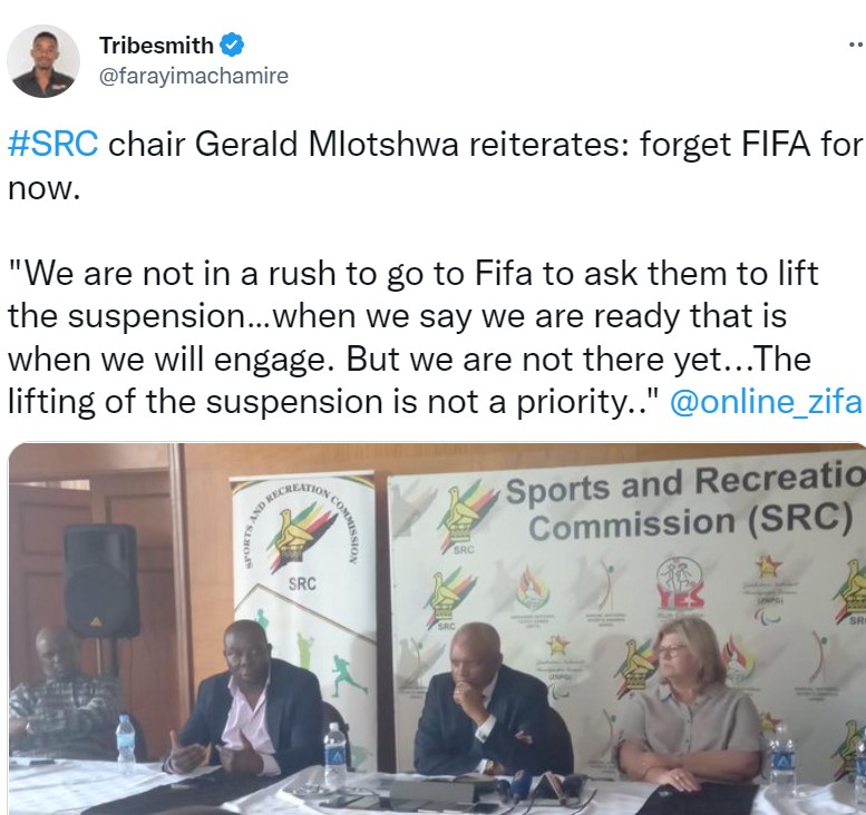 "Not in a rush to go to Fifa to ask them to lift the suspension" - SRC