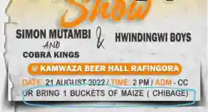 Zimbabwean Musicians Charge Maize Buckets For Show Entrance (Explained)