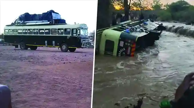 Bus Swept Away In Flooded River, Woman (33) Dies, Infant Missing