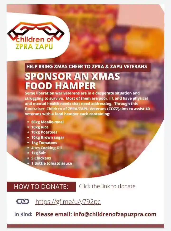 Children Of ZPRA And ZAPU Veterans Start A Christmas Fundraising Initiative For The War Veterans