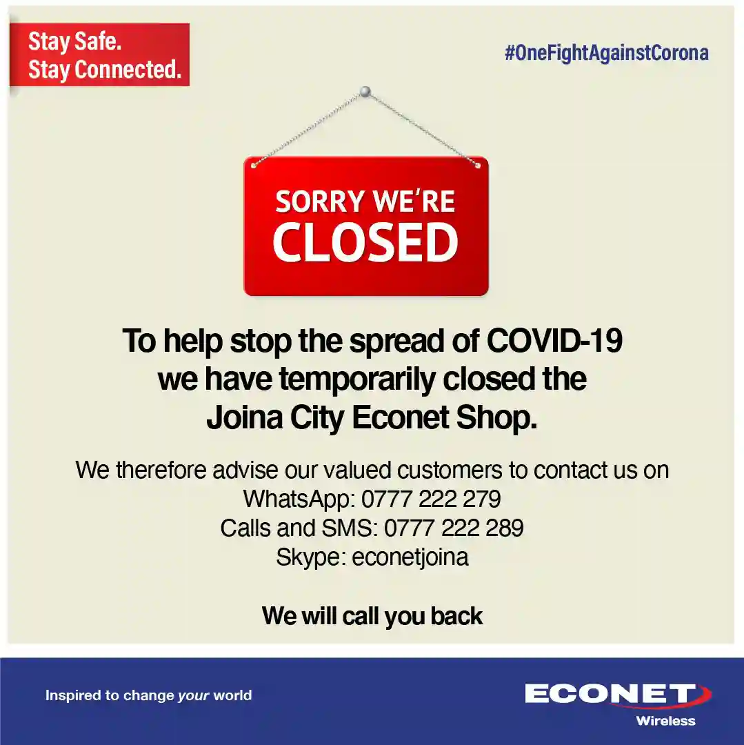 Econet Shuts Down Joina City Shop Over Coronavirus Fears