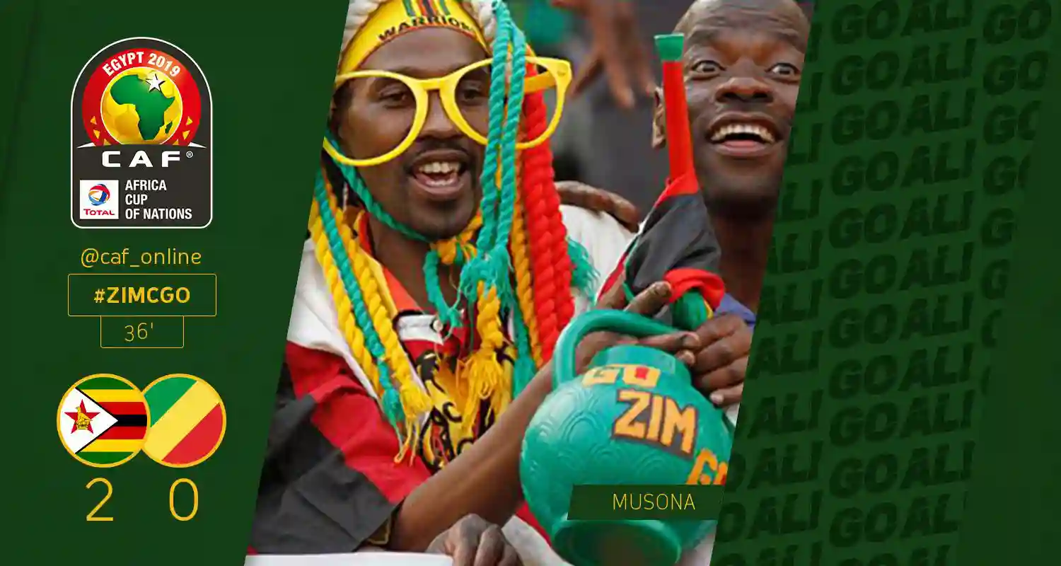 Full Time: Zimbabwe 2-0 Congo Brazzaville. Qualifies For Afcon 2019
