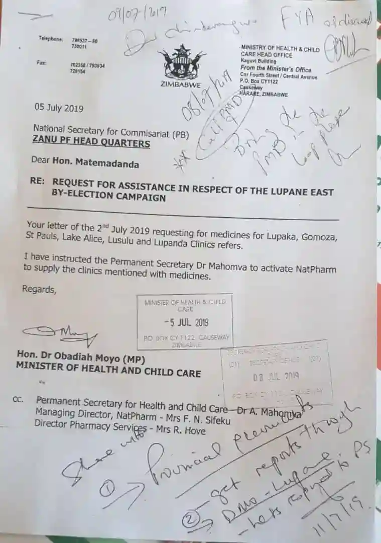 Health Ministry Top Civil Servant Chided For ZANU PF Vote-buying Cover-up