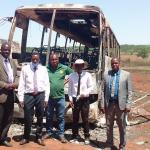 Hired School Bus Burnt To A Shell At ZCC Shrine