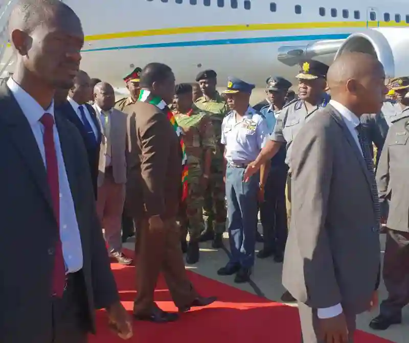 Mnangagwa Returns Home From Qatar
