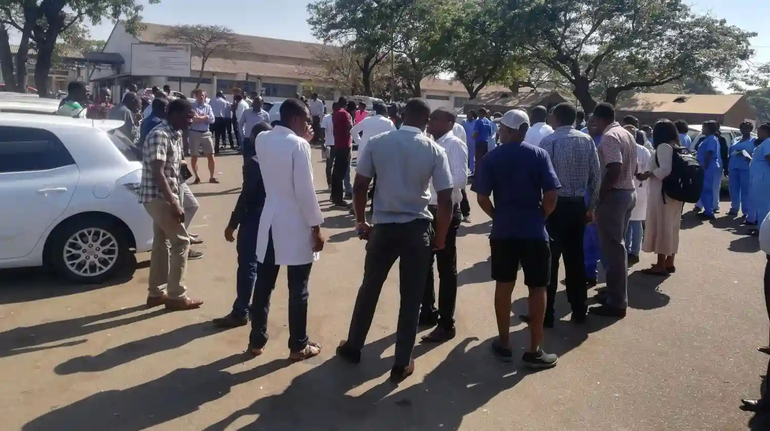 PICTURES And VIDEO: Doctors & Nurses AT Harare Hospital Protest Dr Magombeya's Abduction