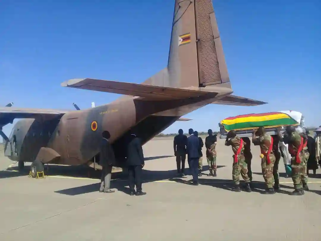 PICTURES: Body Of National Hero Misheck Ncube Being Flown From Bulawayo