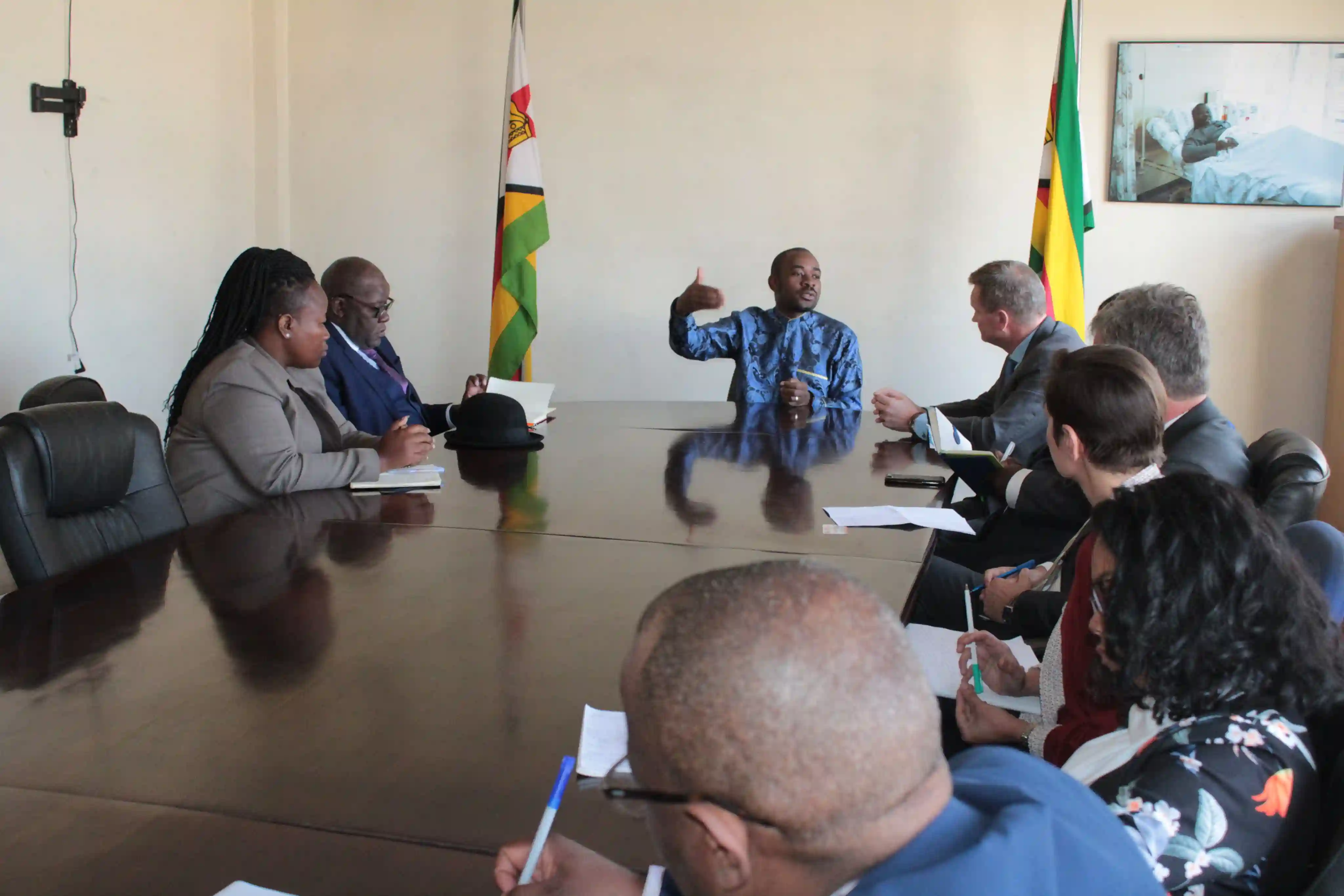 PICTURES: Chamisa Meets EU Delegation At Morgan Tsvangirai House
