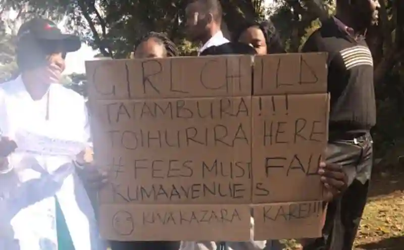 Pictures: UZ students in #FeesMustFall protest after 30% increment