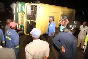 PICTURES: ZUPCO Bus Hit By Train, 20 People Injured