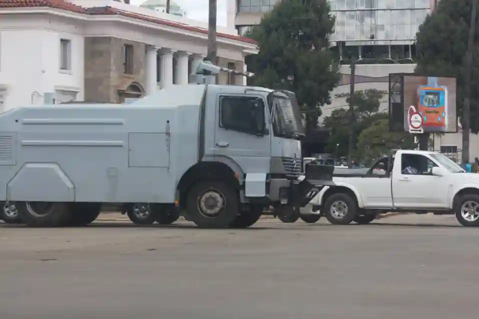 Police Parade Arsenal In Bulawayo CBD As Fears Of Protests Mount