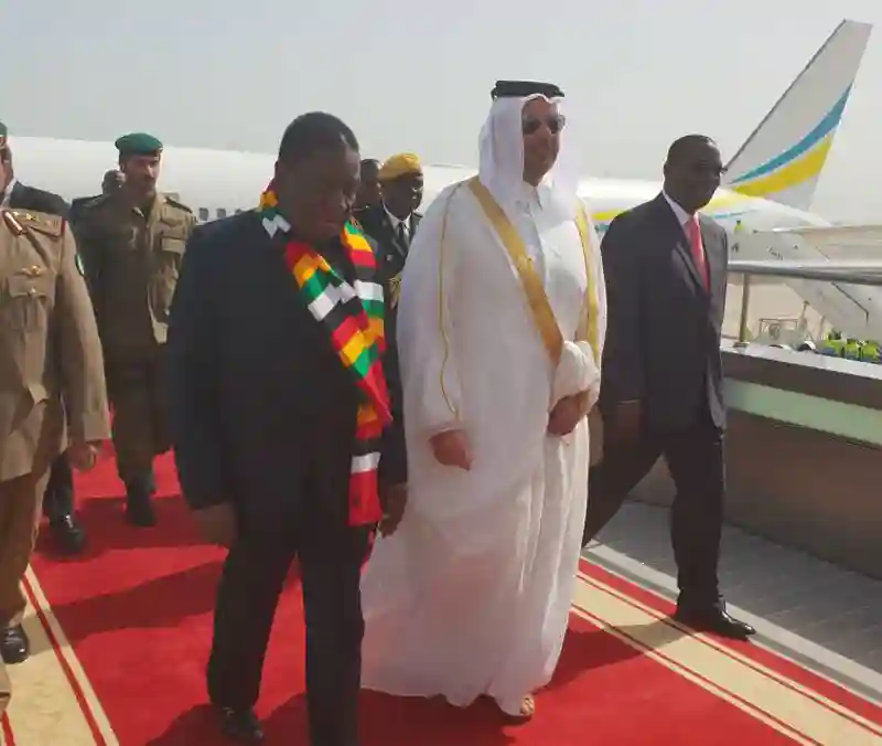 President Mnangagwa Now In Qatar