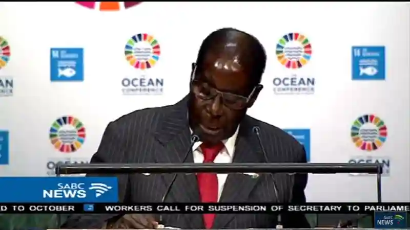 Video: President Mugabe condemns sanctions at UN Oceans Summit
