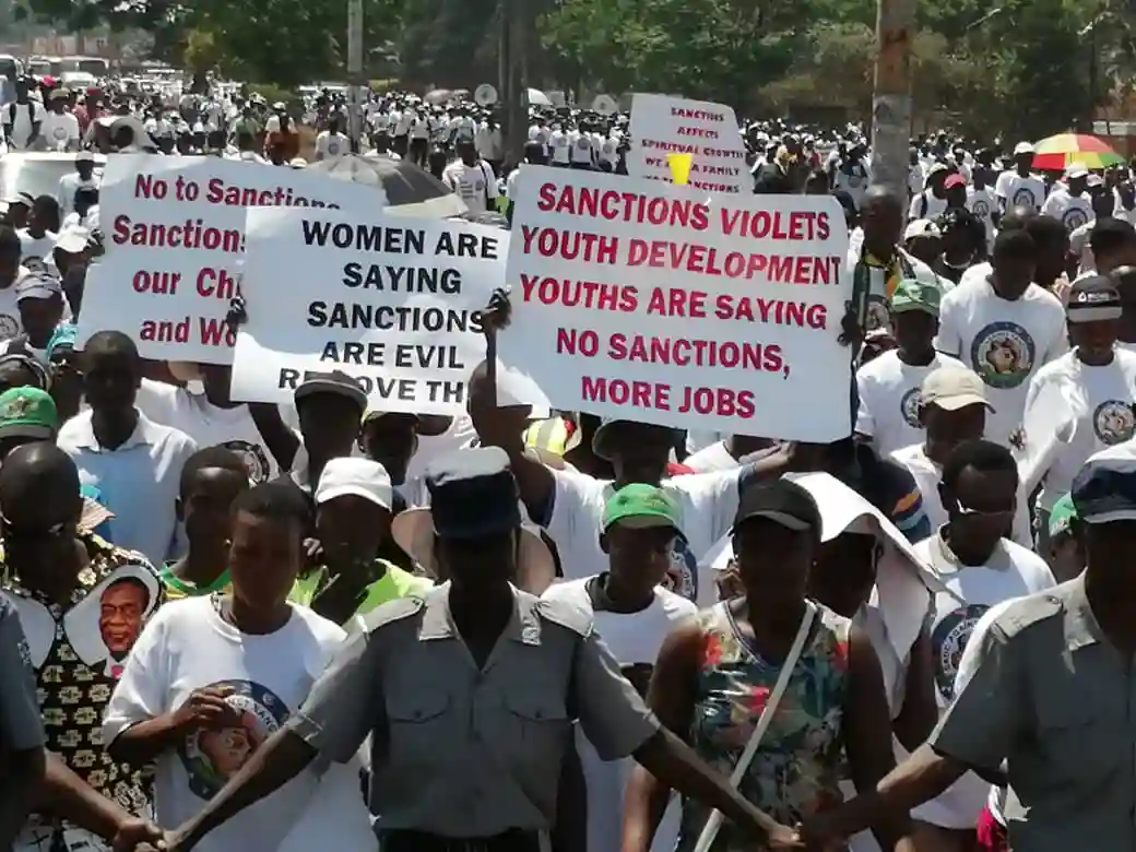 WATCH: Anti-sanctions Procession Arrives At The National Sports Stadium