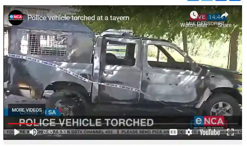 WATCH: South Africa Police Van Burnt After Seizure Of Alcohol Attempt