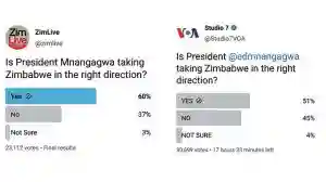Zimbabweans React To Mnangagwa's Twitter Poll Victory
