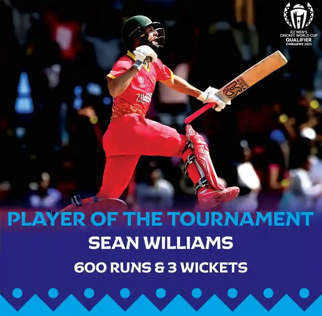 Zimbabwe's Sean Williams Named ICC Men's Cricket Qualifier Player Of The Tournament